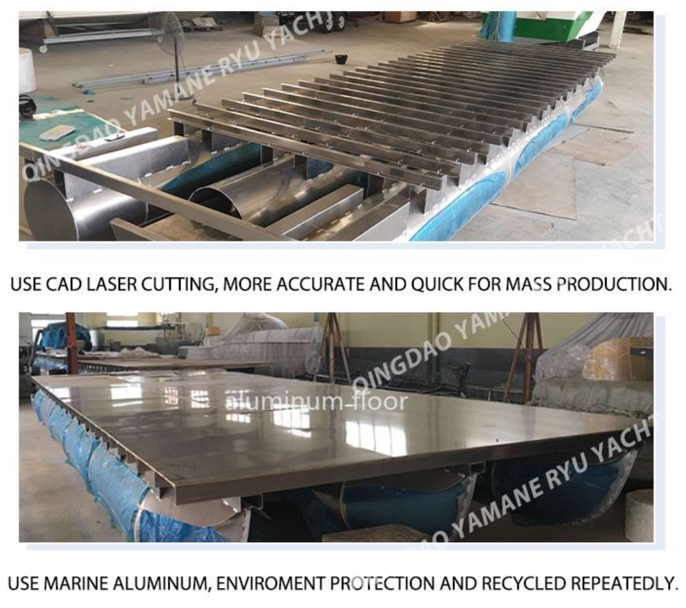 PHOTO DE PRODUCTION DE BATEAU PONTON EN ALUMINIUM -2