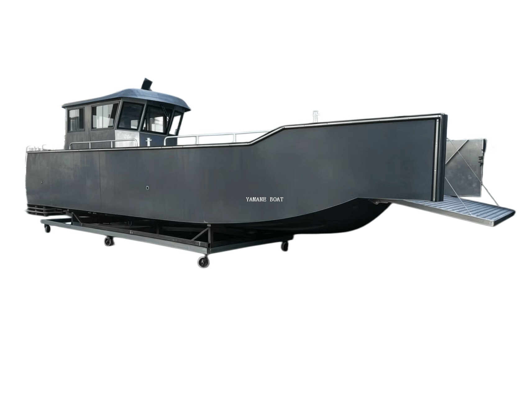 Péniche de débarquement en aluminium de 10 m avec nez poussoir en caoutchouc lourd