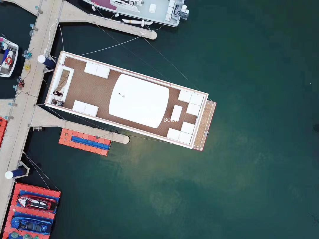 Bateau de maison de ponton vivant en aluminium de certification CE de 11,5 m 