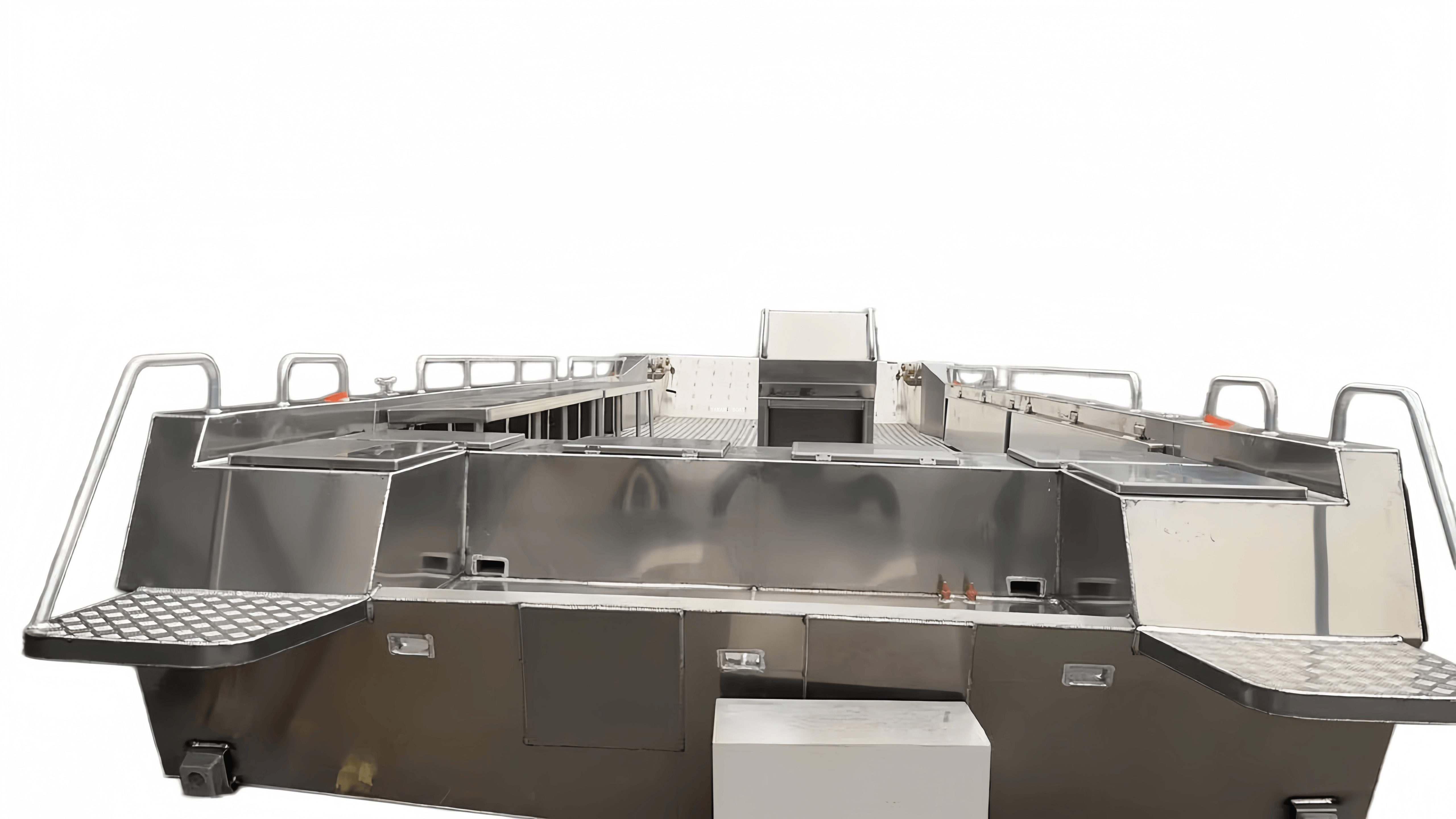 Péniche de débarquement en aluminium de 10 m avec banquettes rabattables gauche et droite avec grand réservoir de carburant 
