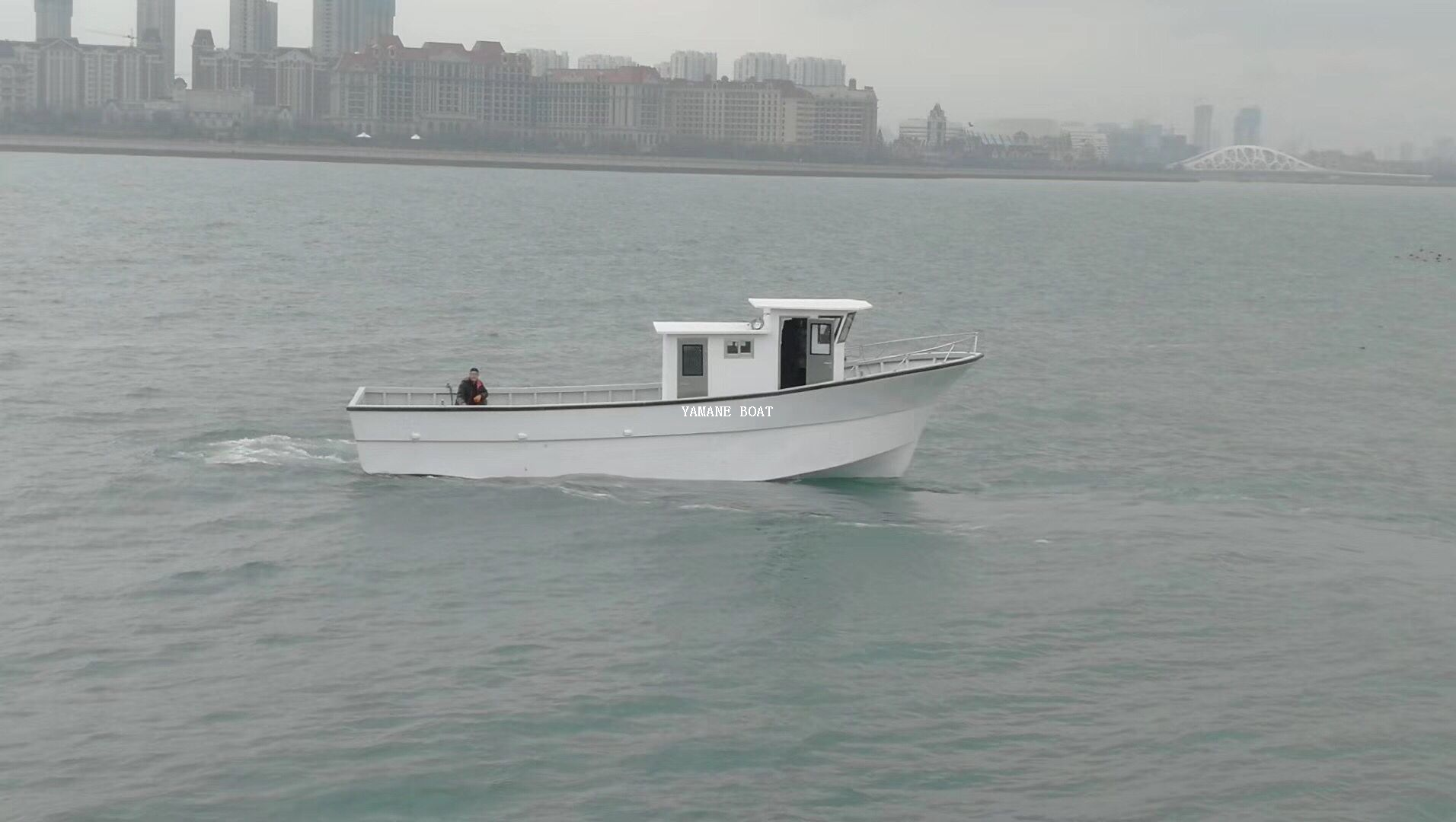 Bateau de pêche à la crevette de thon de mer palangrier en fibre de verre de 12,3 m 