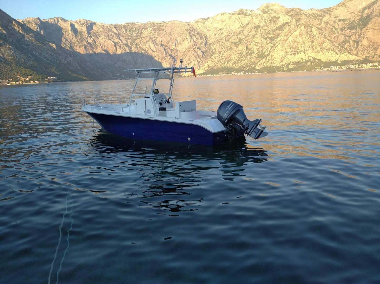 Bateau de pêche à la traîne avancé en haute mer