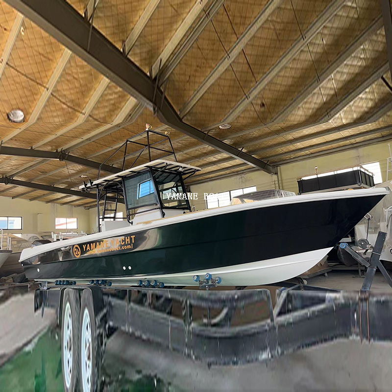 Bateau de pêche au thon de sport à console centrale en fibre de verre de 9,5 m