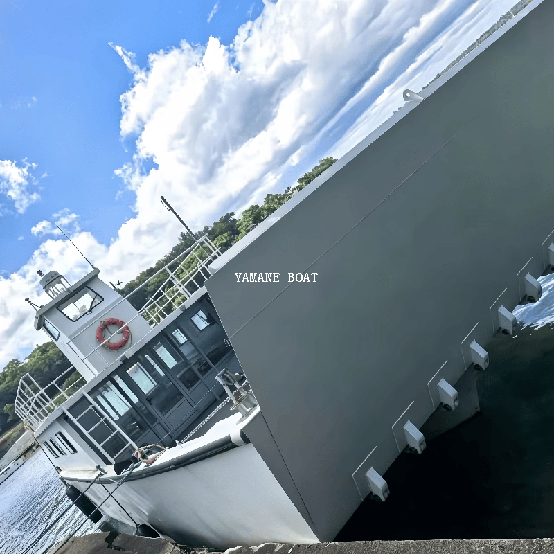 Péniche de débarquement en aluminium de 15 m avec deux hors-bord diesel pour usage professionnel