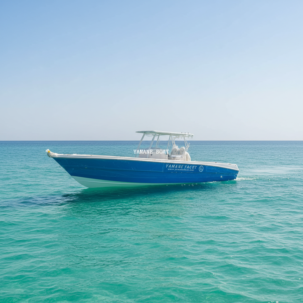 Bateau de pêche sportive à console centrale en fibre de verre SG950B 9,5 m avec toit rigide 