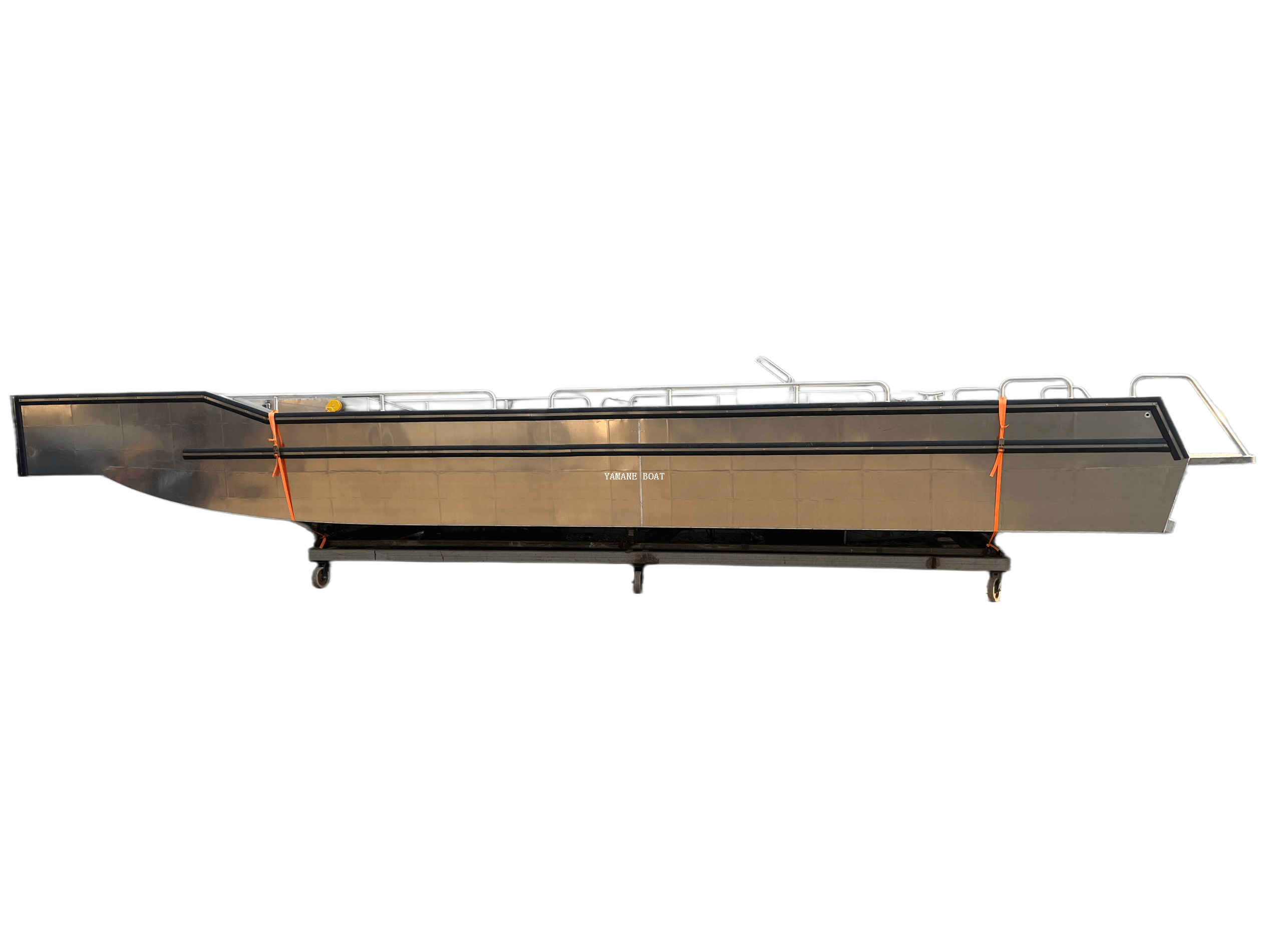 Péniche de débarquement en aluminium de 10 m avec banquettes rabattables gauche et droite avec grand réservoir de carburant 