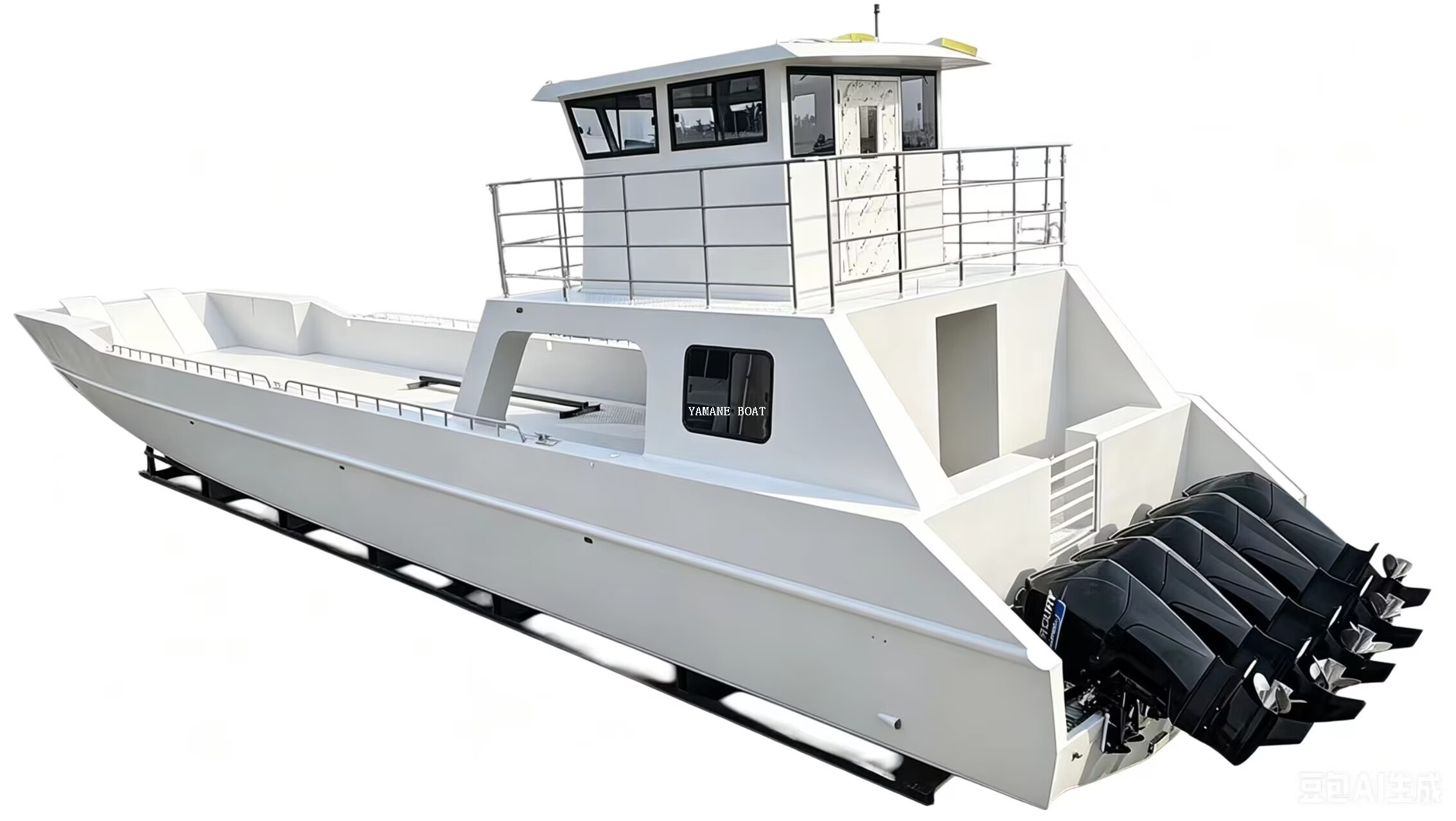 Péniche de débarquement en aluminium de 83 pieds avec quatre hors-bord Gaslion de 350 ch et haute vitesse 